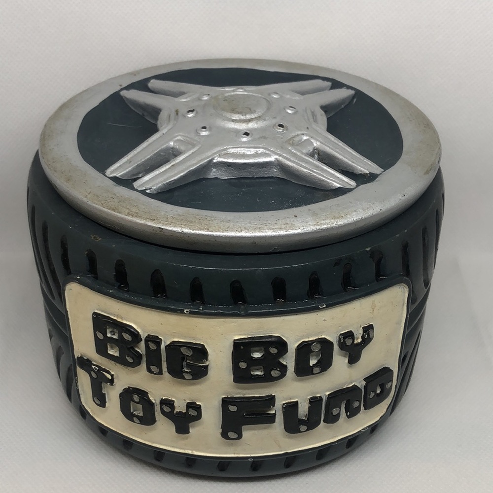 🛞 Big Boy Toy Fund 🛞 Tire Bank 🛞 Ceramic Container 🛞 - Picture 2 of 6